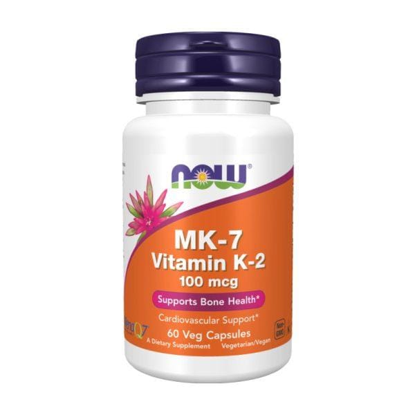K2-vitamin (MK7) NOW, 100 µg (60 kapszula)