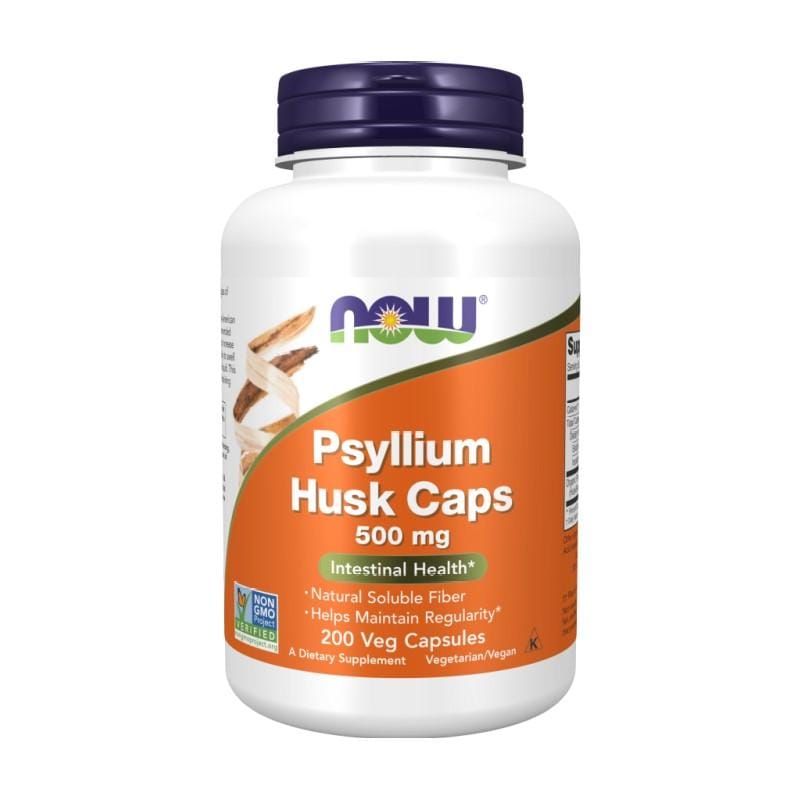 Útifűmaghéj - Psyllium NOW, 500 mg (200 kapszula)