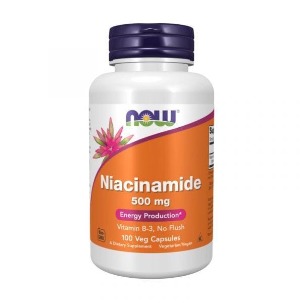 Niacinamid (B3) NOW, 500 mg (100 kapszula)