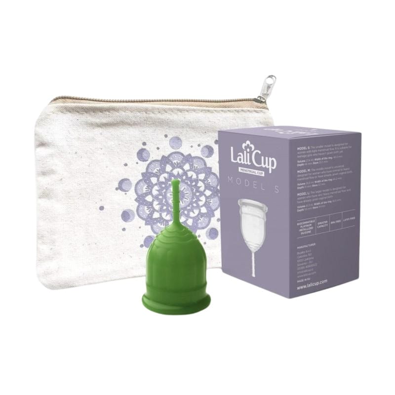 Zöld menstruációs kehely LaliCup (S, M, L, XL)