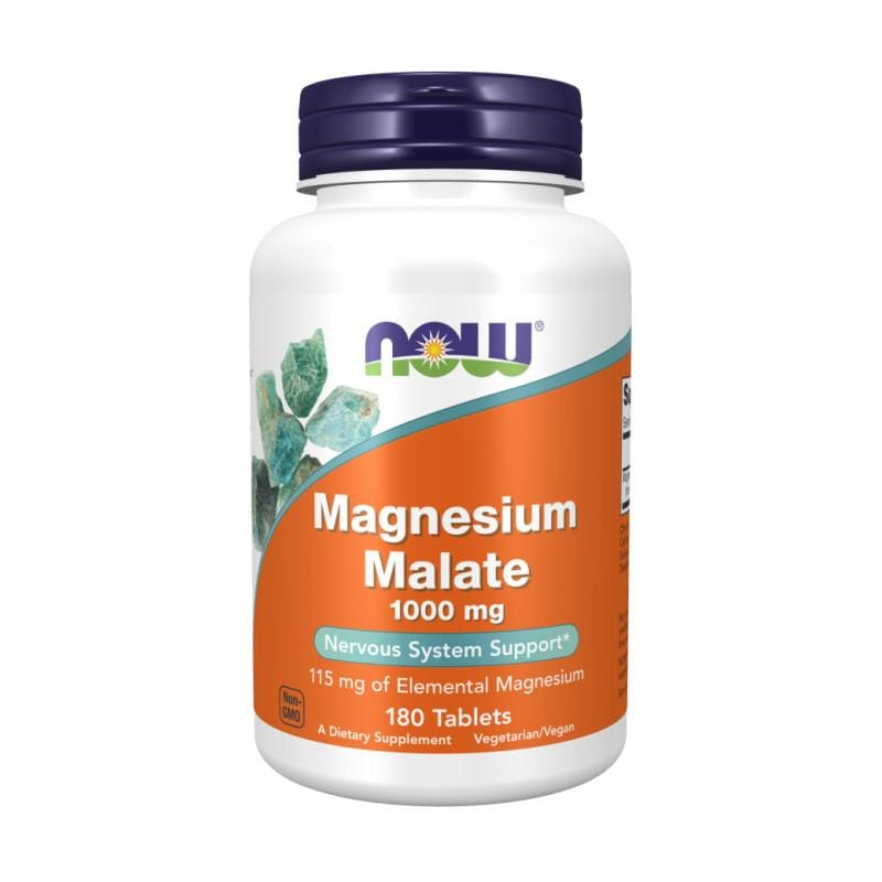 Magnézium-malát NOW, 1000 mg (180 tabletta)
