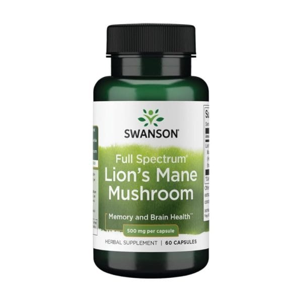Süngomba (Lion's Mane) Swanson, 500 mg (60 kapszula)
