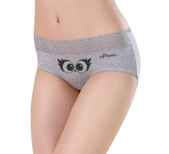 Menstruációs bugyi LaliPanties – szürke, bagolymintával (1 db, több méretben)