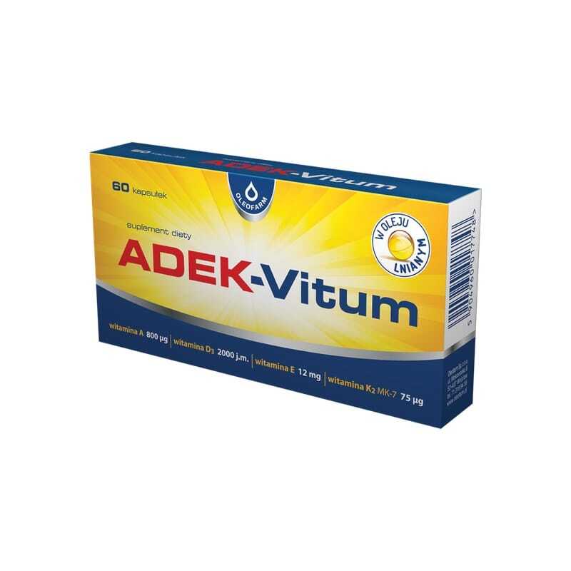 A-, D3-, E- és K2-vitamin komplex Vitum Oleofarm (60 kapszula)