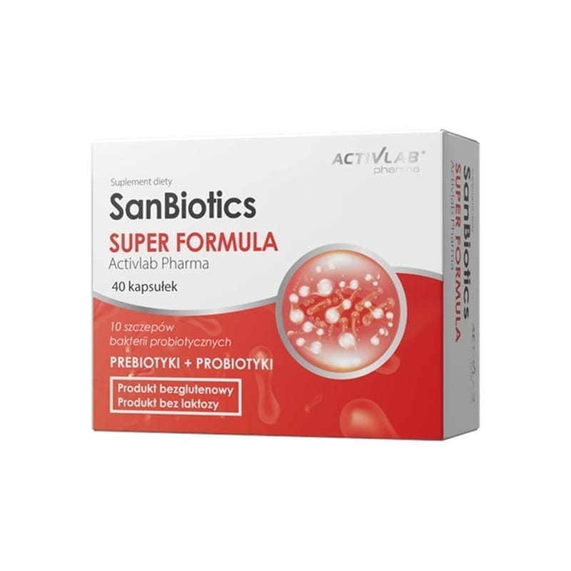 10 baktériumtörzset tartalmazó komplex SanBiotics Super Formula Activlab Pharma (40 kapszula)