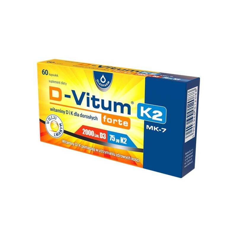 D3-vitamin 2000 NE és K2 MK-7 D-Vitum Forte Oleofarm (60 kapszula)