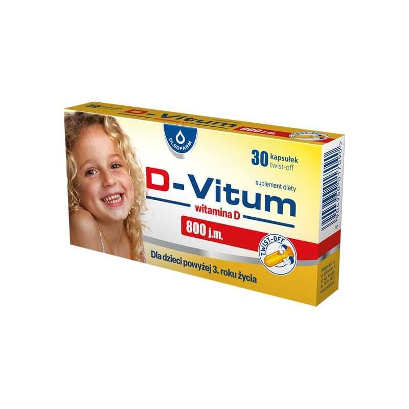 D3-vitamin 800 NE gyermekeknek D-Vitum Oleofarm (30 twist-off kapszula)