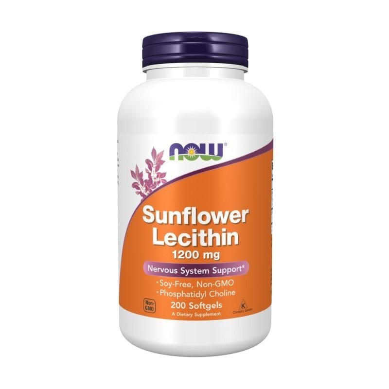 Napraforgó-lecitin NOW, 1200 mg (200 lágyzselatin kapszula)