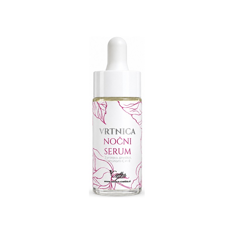 Fiatalító éjszakai arcszérum rózsával Cvetka (15 ml)